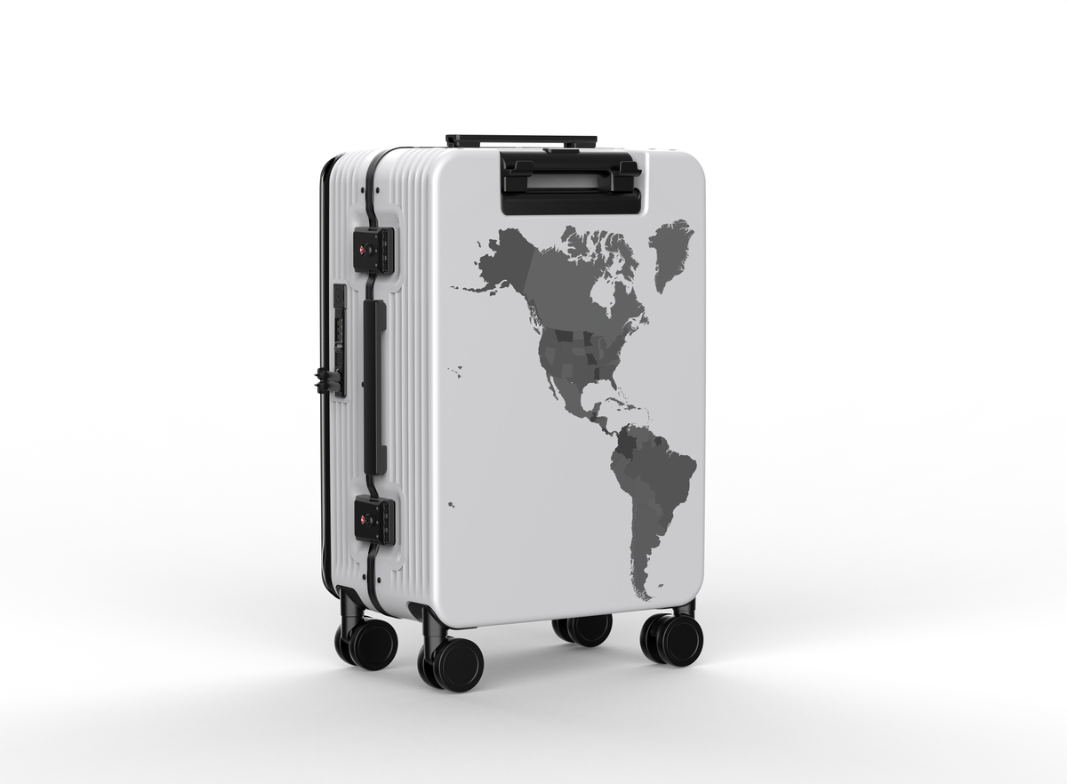 TRVLD word map carry on suitcase