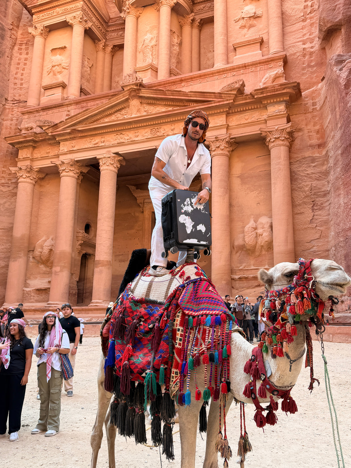 petra in jordan with camels 